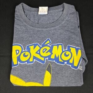 Pokémon T-Shirt Men's Heather Blue XL Pikachu Graphic Tee Short Sleeve